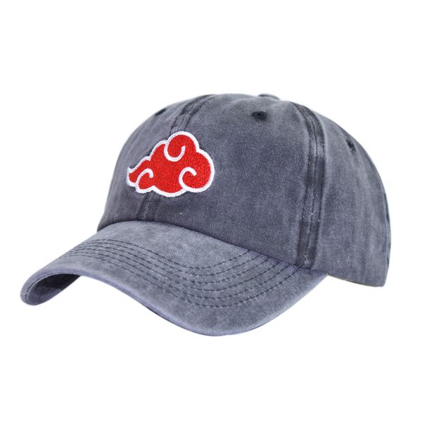 

washed hat summer new embroidery fire shadow animation xiao organization cloud duck tongue men's outdoor sunscreen baseball cap, Black;white