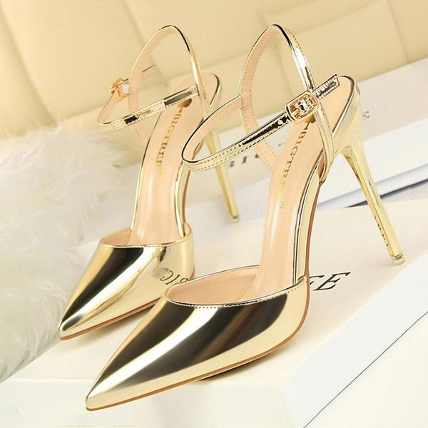 

dress shoes hollow out woman pumps red high heels 2021 women stiletto wedding buckle party female, Black