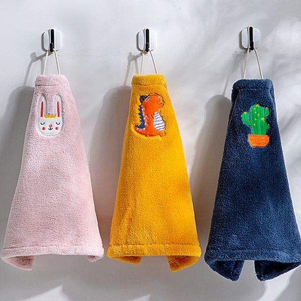 

hand kitchen hanging towel lovely cloth super absorbent thickened handkerchief can't wipe off hair, Blue;white