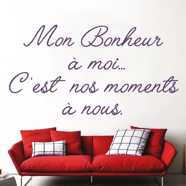 

wall stickers mon bonheur Ã moi french quotes wallpaper for livingroom bedroom decoration poster removable decals ru2311