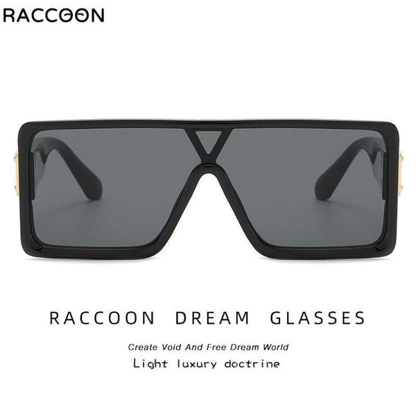 

sunglasses casual fashion siamese men square women gradient frame sun big conjoined european american retro glasses eyeglasses g, White;black