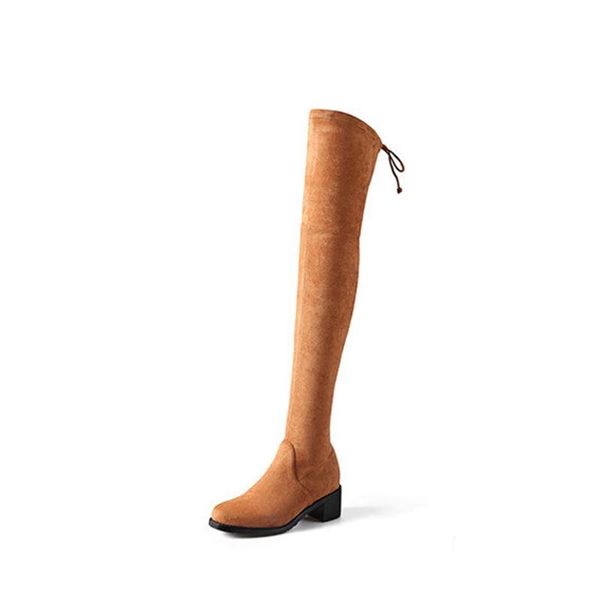 

boots fashionable and comfortable lace-up round toe high-heeled for women, Black