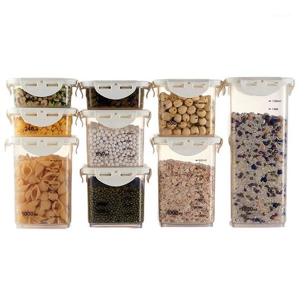 

storage bottles & jars kitchen noodle tank transparent sealed jar plastic grains snack box