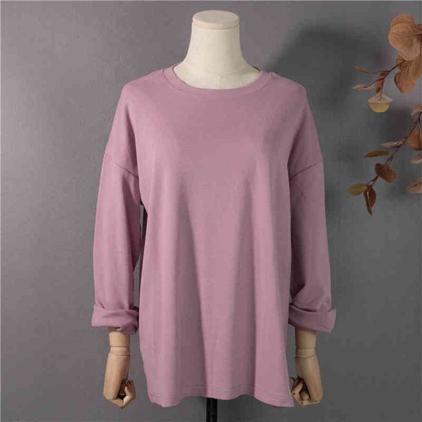 

women's blouses & shirts hzirip streetwear women's cotton t-shirt, wide shirt with long, casual sleeves, korean style, loose, ruoa, White