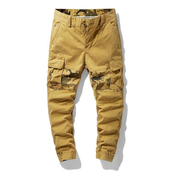 

men's pants brand men fashion jogger cargo casual sweatpant loose tactical military cotton trousers big size streetwear, Black