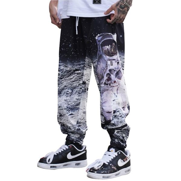 

men's graphic joggers japanese streetwear fashion pants, Black