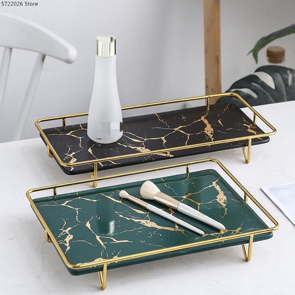 

kitchen storage & organization nordic light luxury marble tray bathroom dressing cosmetic rack shelf living room dining table