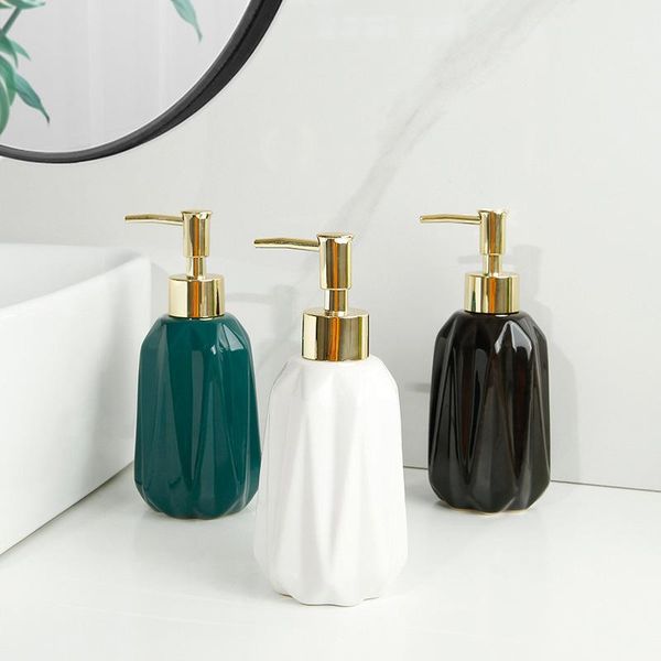 

liquid soap dispenser hand sanitizer bottle ceramic empty square push-type shampoo shower gel bottling creative household