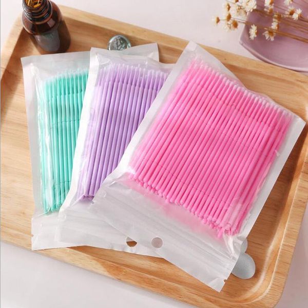 

100pcs/lot s m l size disposable cotton soft swab eyelash extension microbrush applicators individual mascara micro brush stick1
