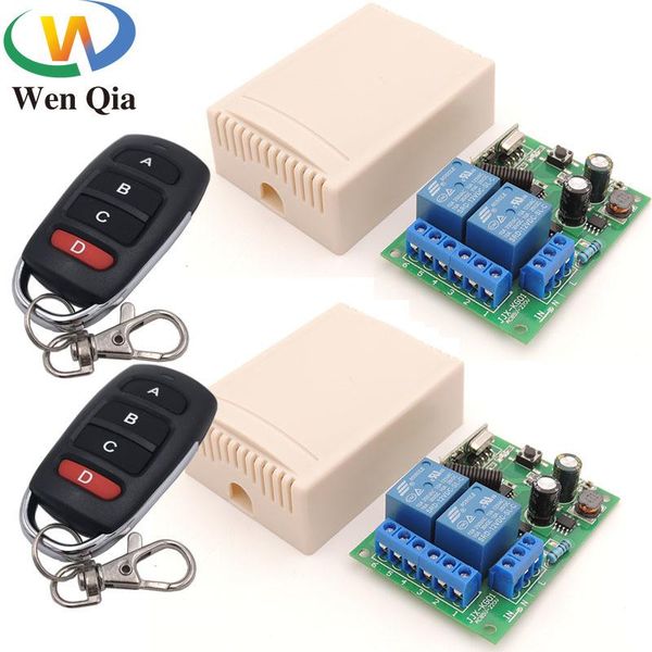 

433mhz wireless universal remote control ac 100v 220v 10amp 2200w 2ch rf relay receiver and transmitter for light/ motor switch controlers