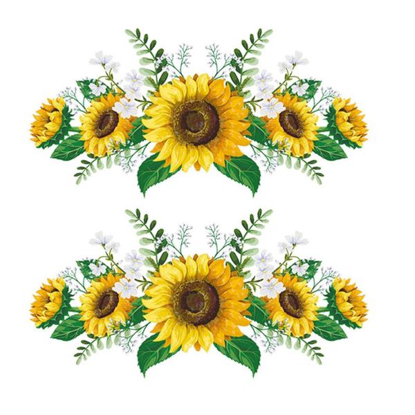 

wall stickers 2pcs household decorative sunflower decals (yellow, green)