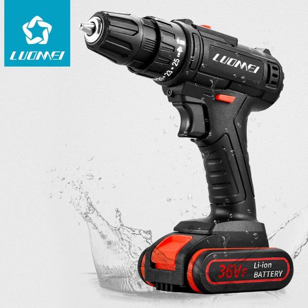 

professiona electric drills luomei battery 36v li-ion drill taladro inalambrico profesional ferramentas eletrica multifuncional drilling mac