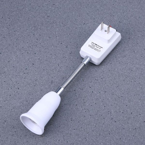 

lamp holders & bases e27 socket adapter flexible holder round bulb for led bulbs installation with us plug - 20cm (white)