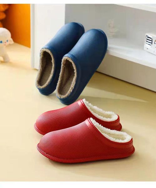 

slippers lightweight waterproof women's cotton slippers, autumn and winter kitchen, home interior, men's rubber-plastic non-slip, Black