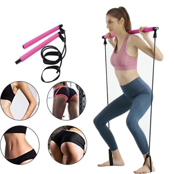

resistance bands yoga crossfit exerciser pull rope portable home workout pilates bar trainer elastic for fitness equipment