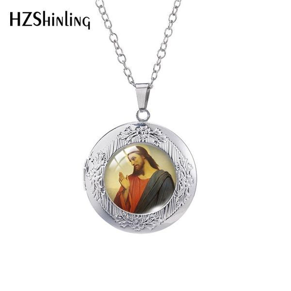 

pendant necklaces jusus and lamb paintings necklace po locket pendants glass cabochon jewelry, Silver