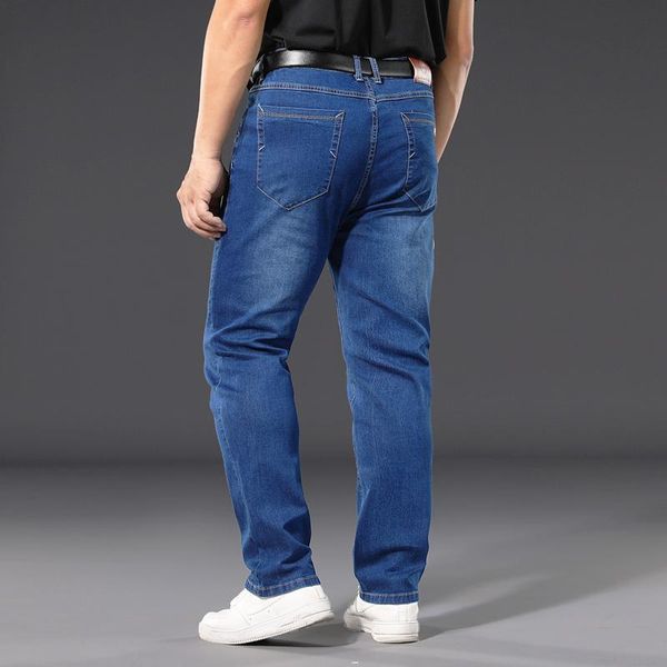 

men's jeans plus size 42 44 46 48 50 loose casual classic mid waist straight blue elasticity fat male denim trousers brand pants