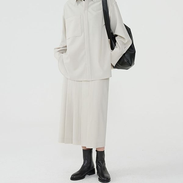 

2021 winter 100% sheep wool bin bari asymmetric crimping pleated skirt, Black