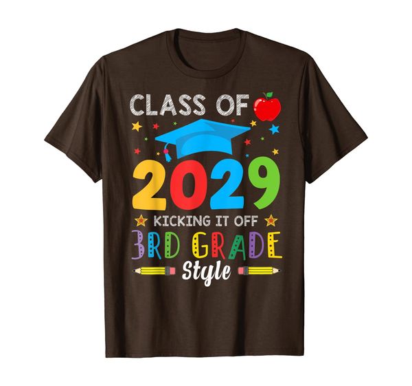 

class of 2029 3rd grade first day of school shirt students, White;black