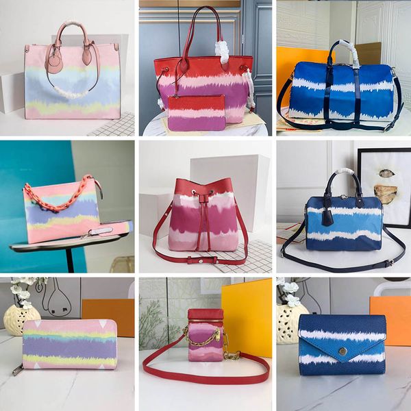 

m45270 women multicolor dye totes fashion handbag clutch coin purse designers crossbody shopping shoulder bag luxurys bucket bags m45119