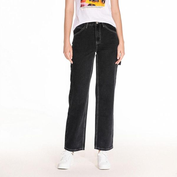

high waist straight jeans women baagy boyfriend overalls loose wide leg denim pants washed retro autumn winter long jean women's, Blue