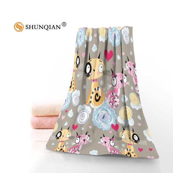

towel cute cat 02 cartoon towels microfiber bath travel,beach,face custom creative size 35x75cm and 70x140cm a8.8