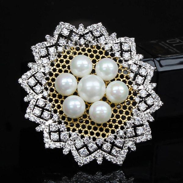 

pins, brooches zlxgirl women wedding gold cubic zirconia brooch jewelry copper scarf corsage pins nice men's clothing, Gray