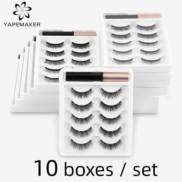 

wholesale 10boxes/set 3pairs 3d magnetic eyelashes natural short false lashes eyeliner mink extension makeup1