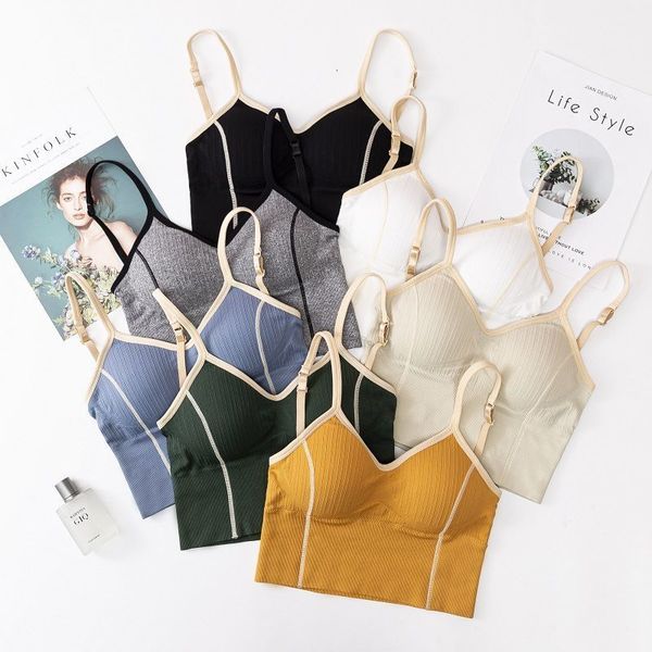 

women's fashion u back removable pads sports bra, Black;white