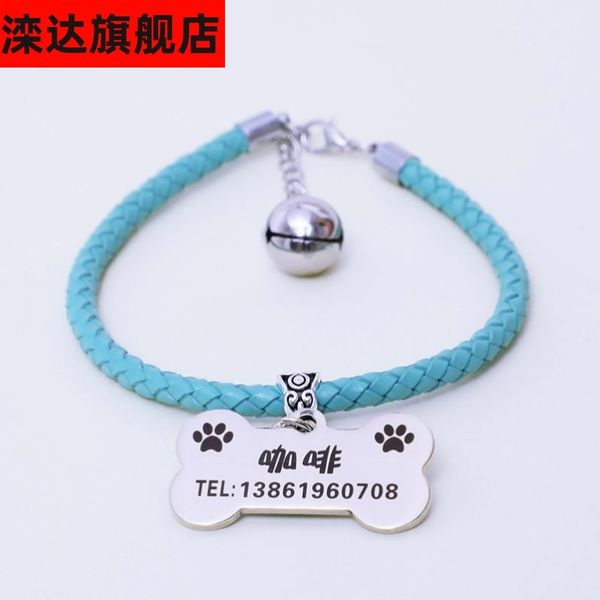 

factory anti lost teddy pet collar lettering id tag small medium sized cat and dog jewelry wear resistant tlst