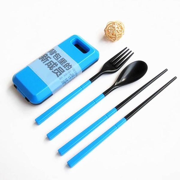 

dinnerware sets portable folding tableware spoon fork chopsticks plastic cutlery set for travel camping