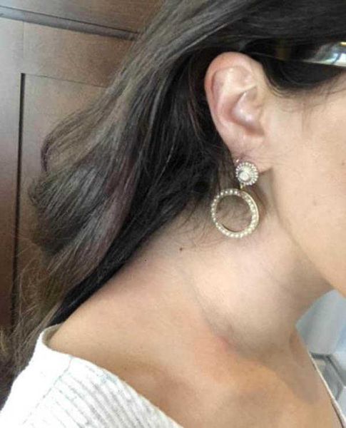 

fashion earrings for lady women party wedding lovers gift engagement jewelry for bride with box, Golden