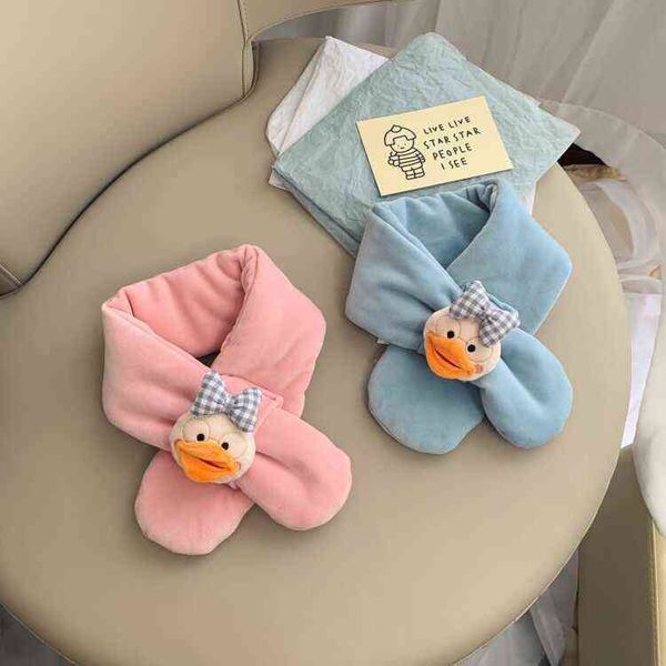 

scarves korea dongdamen children's scarf autumn winter baby veet cross bib boys and girls lovely warm neck cover, Blue;gray