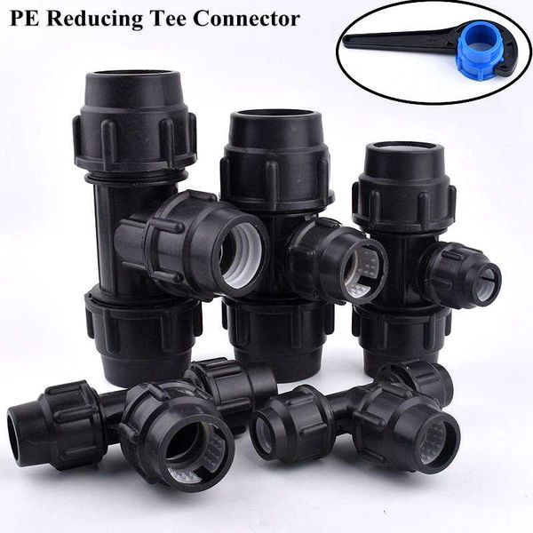 

watering equipments 1pc 20/25/32/40mm pe reducing tee connector garden irrigation system water pipe 3-way joint agriculture tube fittings