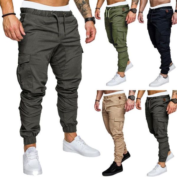 

men's pants 2021 men\u2021 s trousers loose adults solid color high waist long with multiple pockets for spring summer fall, Black