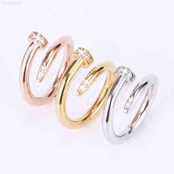 

women's jewelry titanium steel single nail ring european and american fashion street hip hop casual couple classic gold silver rose opt