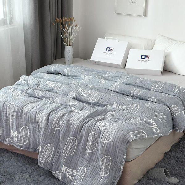 

100% cotton muslin blanket travel sofa bed breathable chic bohemian soft summer blankets