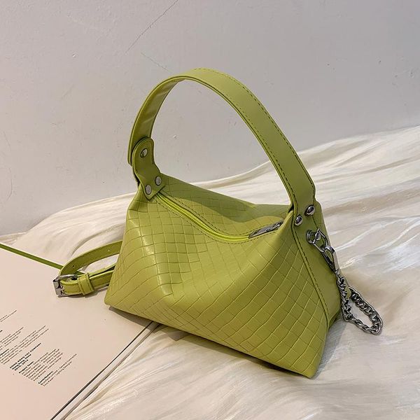 

shoulder bags solid color weave tote bag 2021 summer high-quality pu leather women's designer handbag messenger