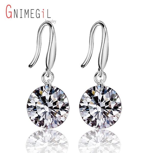 

dangle & chandelier gnimegil chic silver plated with cubic zirconia drop earrings for women bridal wedding engagement crystal earring