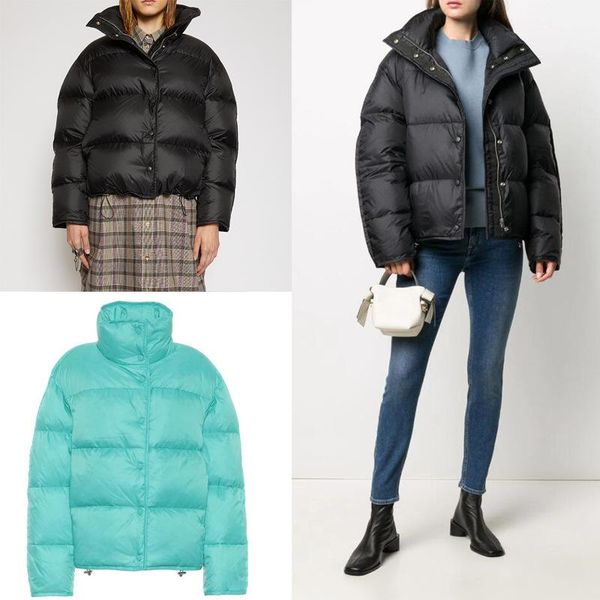 

women's down & parkas style funnel-neck bread jacket short for warm winter coats and jackets women coat, Black