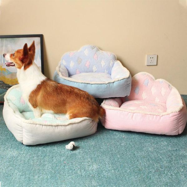 

kennels & pens babypet cloud-shaped pet bed dog sofa cat winter warm cushion, hand washable and machine