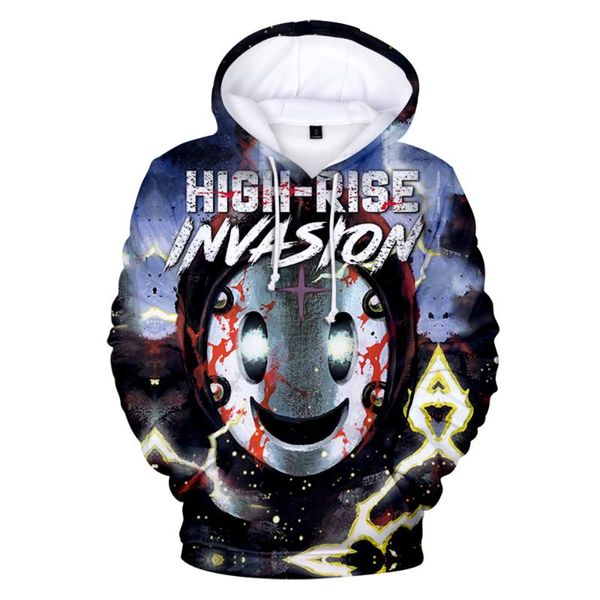 

men's hoodies & sweatshirts high-rise invasion sweatshirt harajuku cartoon 3d men women autumn pullover y2k fashion tracksuit hooded ho, Black
