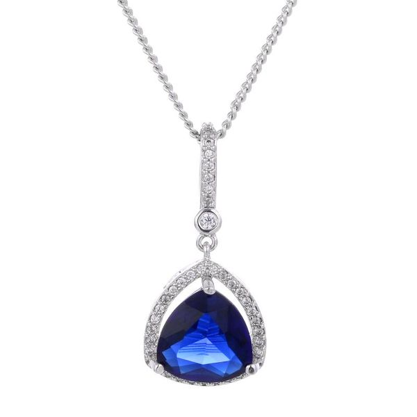 

pendant necklaces l'amour&ma trendy multicolor for women geometric blue green crystal vintgae jewelry anniversary, Silver