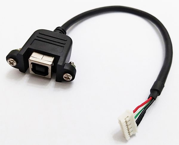 Cavi, USB 2.0 B Presa femmina Stampante Montaggio a pannello a passo 2.0mm Alloggiamento a 5 pin Cavo scheda madre PCB 25CM/2PCS