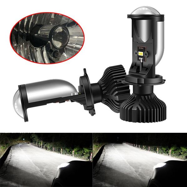 

car headlights right-hand 90w 20000lm h4 led canbus mini projector lens automobiles bulb conversion kit hi/lo beam headlight 12v 24v light