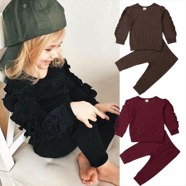 

toddler baby kids girl clothes t shirt pants leggings outfits 2pcs sets, White