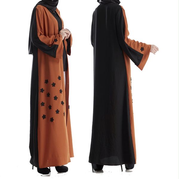 

kimono caftan arab muslim abaya dress women embroidery floral long robe jubah elbise turkey islamic clothing hijiab dresses new, Red