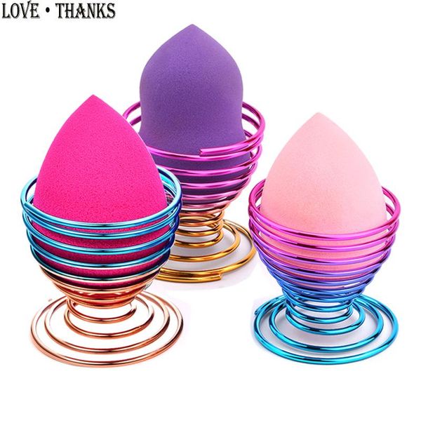 

sponges, applicators & cotton 1 pcs makeup sponge holders puff display stand bracket rainbow gradient metal egg blender drying holder beauty