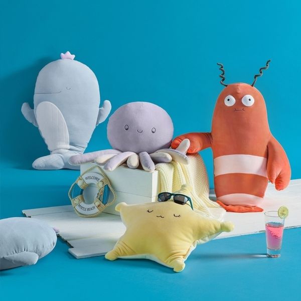

lovely ocs starfish lobster whale soft pillow plush toy grab doll gift