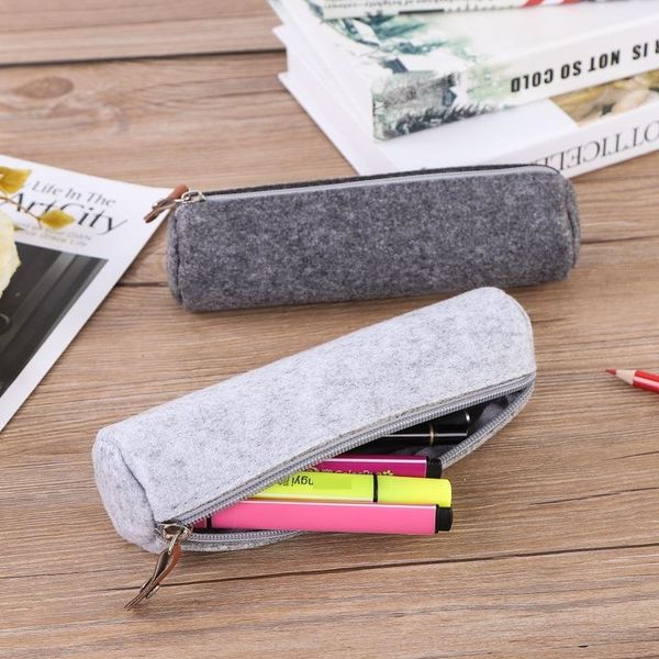 

zol simple student felt pencil bags s creative szipper creative gift gift storage cylinder zipper pen bag can be printed